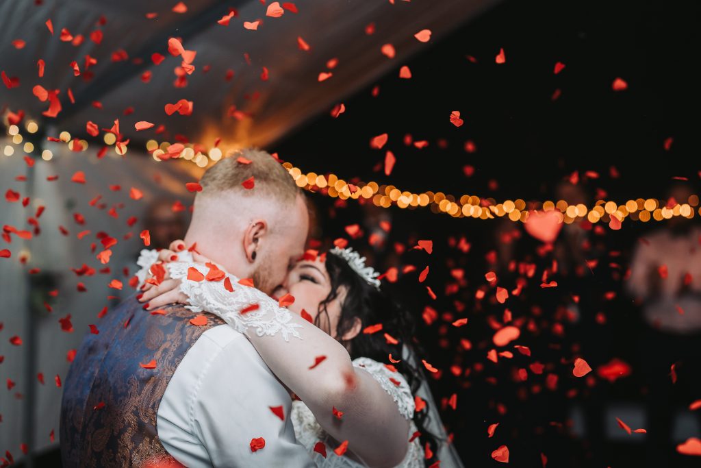 Wedding Dance kiss with roses